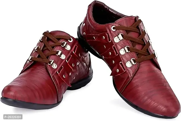 Stylish Maroon Synthetic Leather Solid Other For Men-thumb0