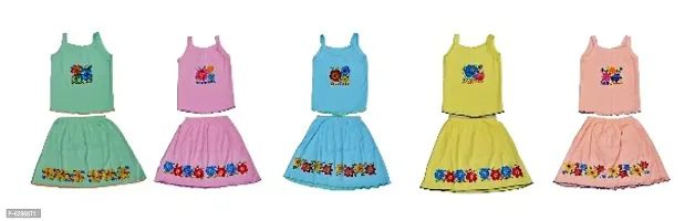 Multicolor Cotton Top and Skirt Set Pack of 4-thumb0