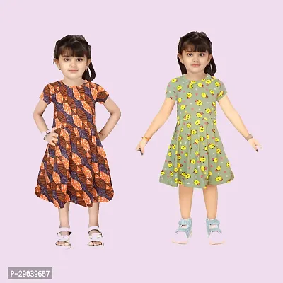 Classic Cotton Printed Frocks for Kids Girls, Pack of 2-thumb0