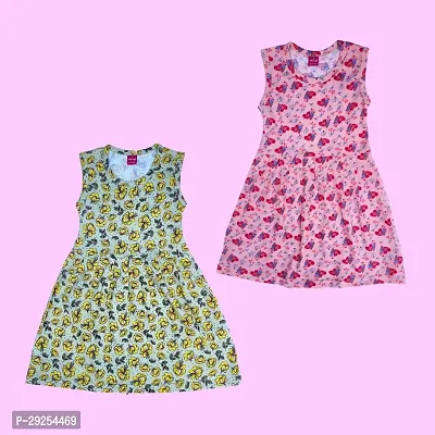 Stylish Cotton Printed Frocks for Girls Pack of 2-thumb0