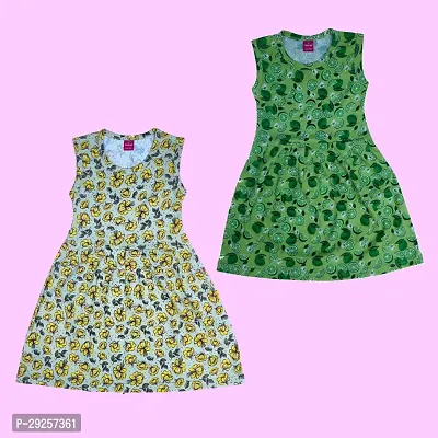 Stylish Cotton Printed Frocks for Girls Pack of 2-thumb0