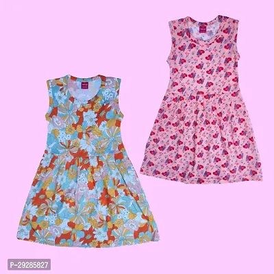 Stylish Cotton Printed Frocks for Girls Pack of 2