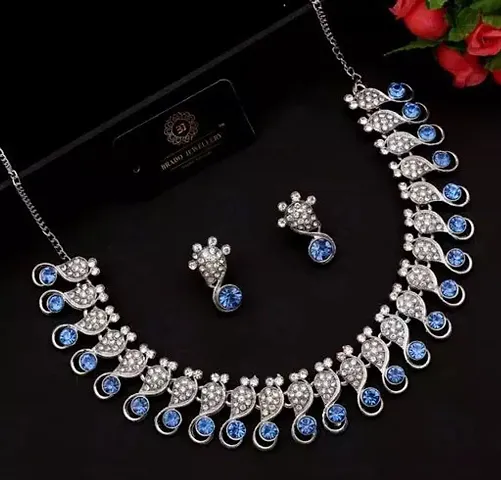 Stylish Alloy American Diamond Jewellery Set For Women