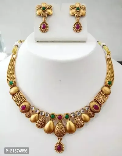 Stylish Brass Jewellery Set For Women-thumb0