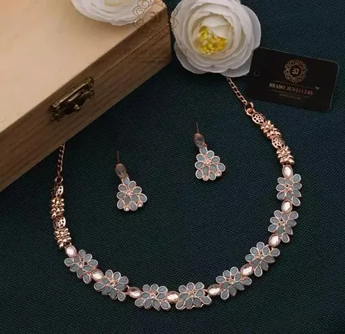 New l Necklace Jewellery Set with Earrings for Women and girls