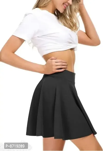 Trendy Sensational Women Solid Pleated Skirts-thumb0