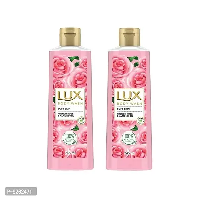 Lux French Rose  Almond Oil Body Wash - 245ml (Pack Of 2)