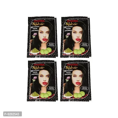 Shama Nikhar Mehandi Henna Black Colour Hair - 45g (Pack Of 4)-thumb0