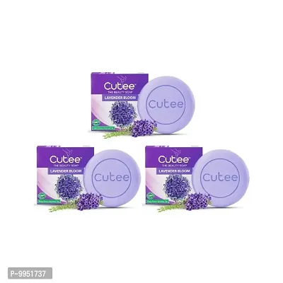 Cutee The Beauty Lavender Bloom Soap - Pack Of 3 (100g)