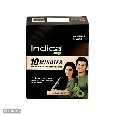 Indica Powder Hair Color with Multi Herbs Natural Black (40g)