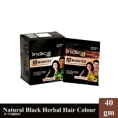 Indica Natural Black PowderHerbal Hair Colour - Pack Of 1 (40g)-thumb0