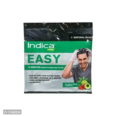 Indica Easy Natural Black Shampoo Based Hair Colour - 18ml-thumb0