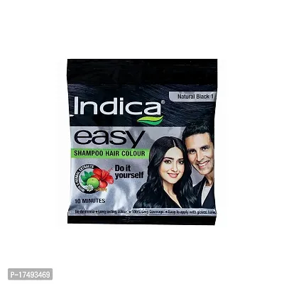 Indica Easy Shampoo Based Hair Colour 1 Natural Black (18ml)-thumb0