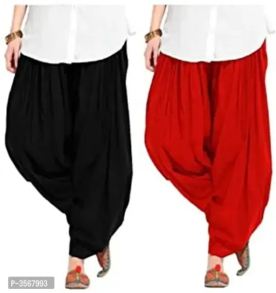 WOMEN COTTON SEMI PATIALA SALWAR PACK OF -2 FREE SIZE(32 TO 36 WAIST)-thumb0