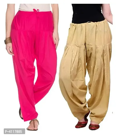 WOMEN COTTON SEMI PATIALA SALWAR FREE SIZE( 32 TO 36 WAIST)