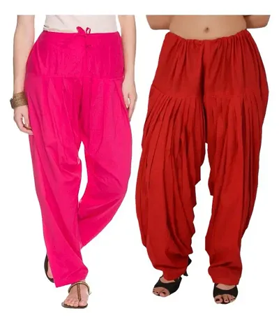 PACK OF 2 WOMEN COTTON SEMI PATIALA SALWAR