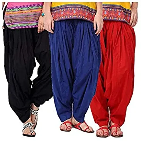 PACK OF 3 WOMEN COTTON SEMI PATIALA SALWAR