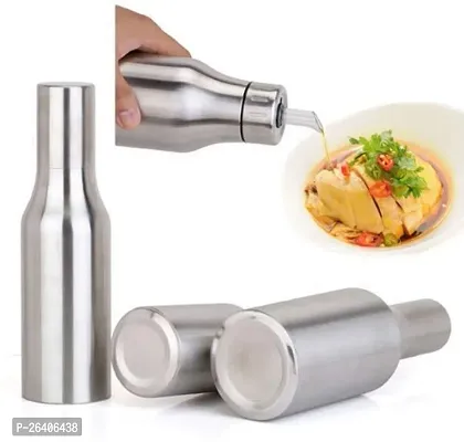 Dialust Stainless Steel Leakproof Bottle Oil Dispenser For Kitchen Storage Container Silver Colour - 800 Ml