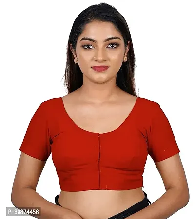 Reliable Orange Cotton Blend Solid Stitched Blouse For Women-thumb0