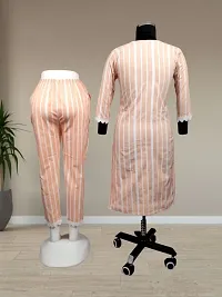Classic Khadi Cotton Stitched Kurta Pant Set For Women-thumb1