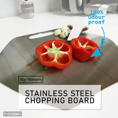 Homes Hexagonal Stainless Steel Cutting Chopping Kneading Board For Kitchen Medium | 34 Cm X 31 Cm-thumb3