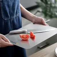 Organizemee Chopping Board Stainless Steel Metal Cutting Kitchen,Heavy Duty Choping-Board Vegetable, Meats Vegitable Chopper Boards,Safe Durable With Anti-Skid Silicon Pad (New Medium)(31.8Cm X 21Cm)-thumb4