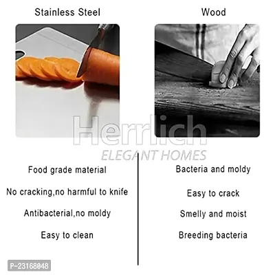 Stainless Steel Chopping Board | Ss Chopping Board For Vegetables Fruits And Meat At Home | Cutting Board Comes With 10 Year Warrenty (L (28X36) Cm)-thumb4