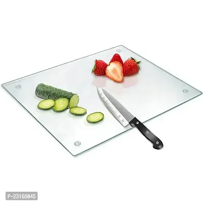 Homes Glass Cutting Chopping Kneading Board For Kitchen Unbreakable Board | Large | 40 X 30 Cm