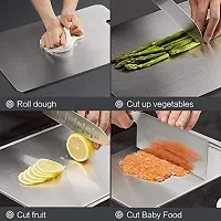 Homes Rectangle Stainless Steel Medium Chopping Board For Cutting Durable Chopping Board (M, 20X28 Cm)-thumb4