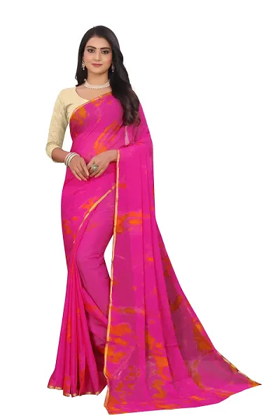 Stylish Crepe Saree with Blouse piece For Women