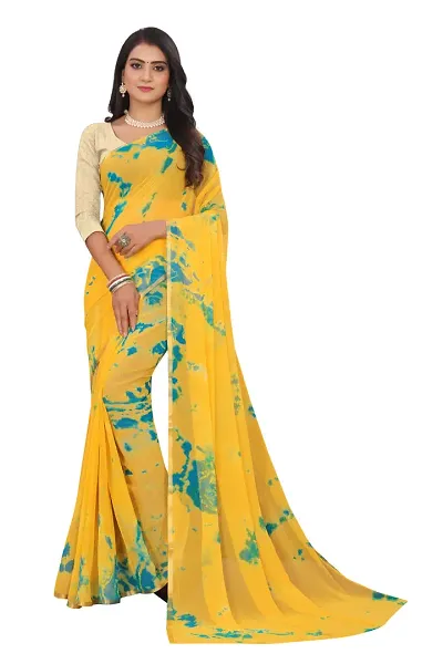 Stylist Georgette Saree With Blouse Piece For Women