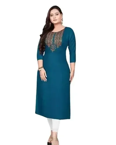 Stylish Rayon Embroidered Kurta For Women- Pack Of 1