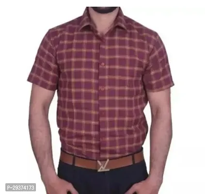 Stylish Maroon Cotton Casual Shirt For Men
