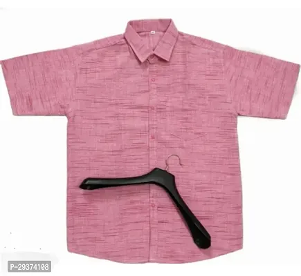 Stylish Pink Cotton Casual Shirt For Men-thumb0