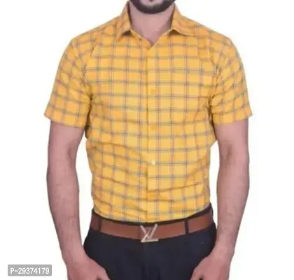 Stylish Yellow Cotton Casual Shirt For Men