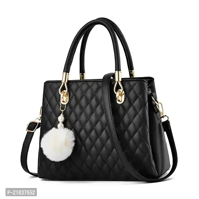 Just Chill Womens Leather Handbags Purses Top-handle Totes Shoulder Bag for Ladies (02-Black-White)-thumb0
