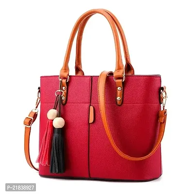 Just Chill Womens Leather Handbags Purses Top-handle Totes Shoulder Bag for Ladies(01-Red)-thumb0