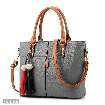 Just Chill Womens Leather Handbags Purses Top-handle Totes Shoulder Bag for Ladies(06-Grey)