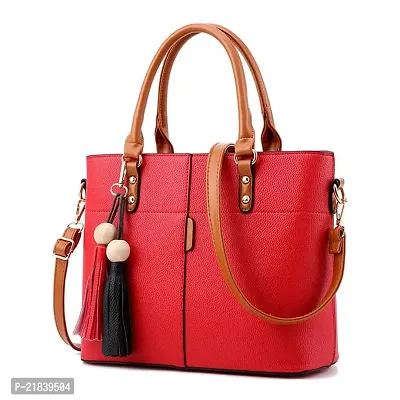Just Chill Womens Leather Handbags Purses Top-handle Totes Shoulder Bag for Ladies(02-Red-004)