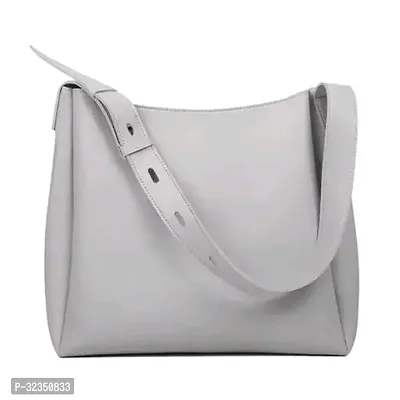 Stylish Grey PU Solid Handbags For Women