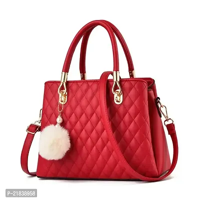 Just Chill Womens Leather Handbags Purses Top-handle Totes Shoulder Bag for Ladies(02-Red-White)