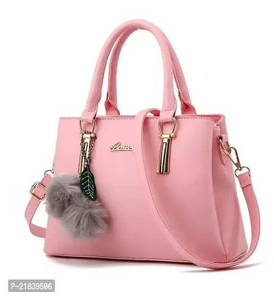 Just Chill Womens Leather Handbags Purses Top-handle Totes Shoulder Bag for Ladies(05-Pink)-thumb0