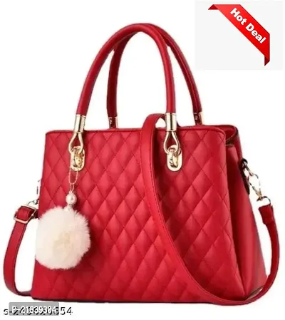 Just Chill Womens Leather Handbags Purses Top-handle Totes Shoulder Bag for Ladies(06-Red-012)