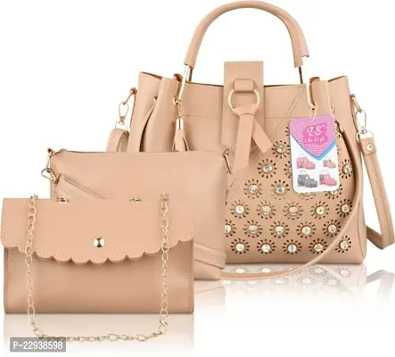 Fashion Latest Womens  Stylish PU Leather Handbags Set Of (3)