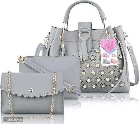 Fashion Latest Womens Stylish PU Leather Handbags Set Of (3)-thumb0