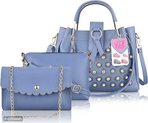 Fashion Latest Womens Stylish PU Leather Handbags Set Of (3)