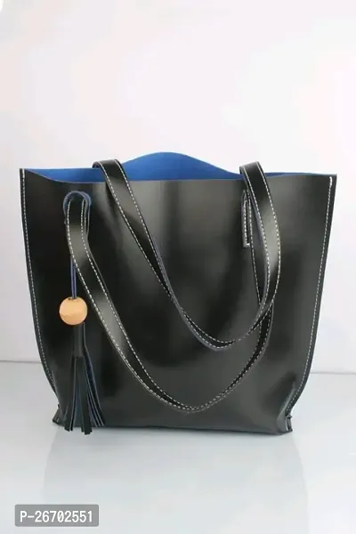 Classic Solid PU Handbag For Women-thumb0