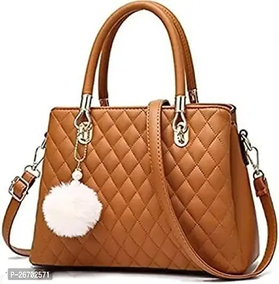 Classic Solid PU Handbag For Women-thumb0