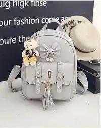 Classy Solid Backpack for Women with Clutch and Sling Bag-thumb2