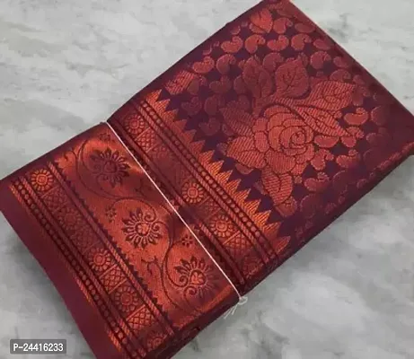 Stylish Kosa Silk Multicoloured Saree with Blouse piece